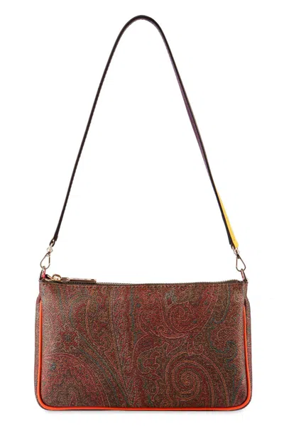Etro Paisley Print Shoulder Bag In Brown