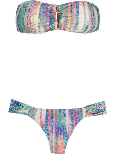 Brigitte Bandeau Bikini Set In Multicolour