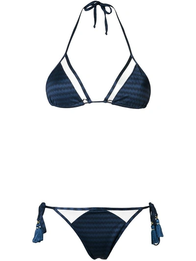 Brigitte Triangle Bikini Set In Blue