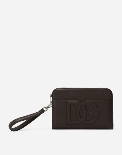Dolce & Gabbana Medium Deerskin Pouch In ブラウン