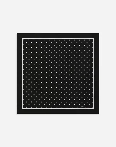 Dolce & Gabbana Silk Twill Scarf With Striped Print (50x50) In プリ
