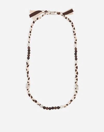 Dolce & Gabbana Braided Necklace In Brown