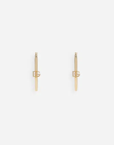 Dolce & Gabbana Creole Earrings With Dg Logo In ゴールド