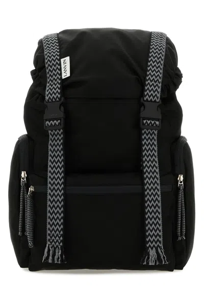 Lanvin Black Nylon Curb Backpack