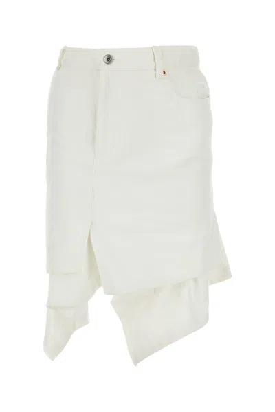 Sacai Denim Skirt In White