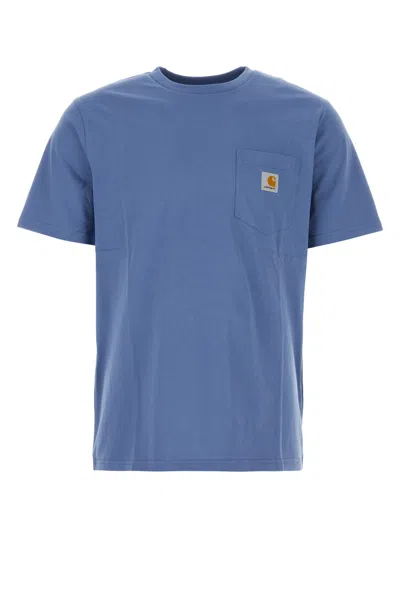 Carhartt Wip T Shirt With Pocket And Patch In Blue