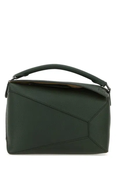 Loewe Puzzle Edge Large Leather Top-handle Bag In Black