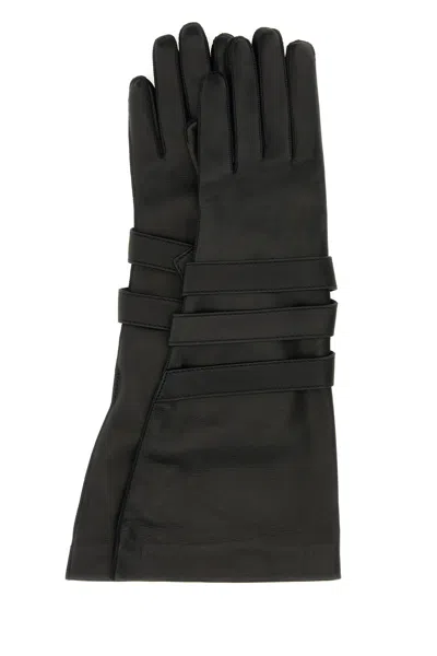 Saint Laurent Aviator Gloves With Straps And-8 Nd  Female In Black