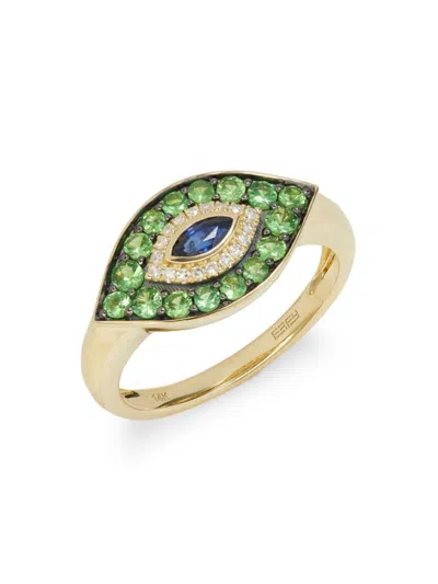 Effy Women's 14k Yellow Gold & Multi Stone Evil Eye Ring