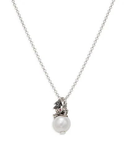 John Hardy Naga Legends Silver Gemstone 10.5-11.0mm Pearl Pendant Necklace
