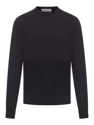 Jil Sander Cashmere Crew Neck Sweater In Black