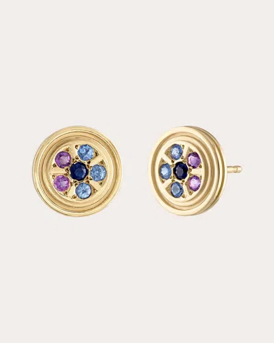 Gigi Ferranti Women's Mosaic Circle Stud Earrings In Blue Sapphire/amethyst