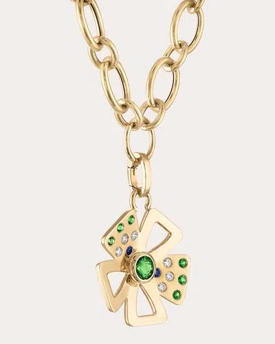 Gigi Ferranti Women's Marcella Links Statement Flower Pendant Necklace In Green/gold