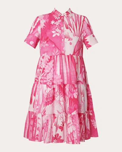 Erdem Women's Short-sleeve Mini Shirt Dress In Pink