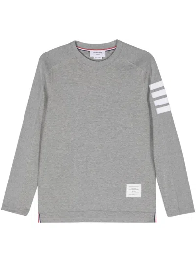 Thom Browne 4-bar Stripe Cotton Sweatshirt In Grey