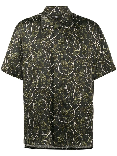 Edward Crutchley Vine Printed Short Sleeve Shirt In Black