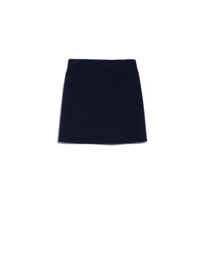 Max Mara Ali Wool Bodycon Skirt In Navy Blue