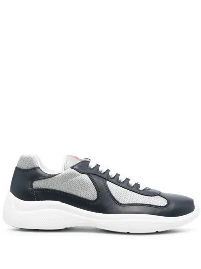 Prada America's Cup Panelled Sneakers In Bianco
