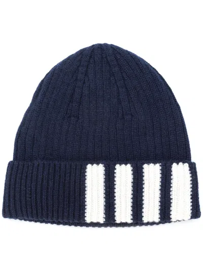Thom Browne Cashmere Ribbed-knit Beanie In Navy