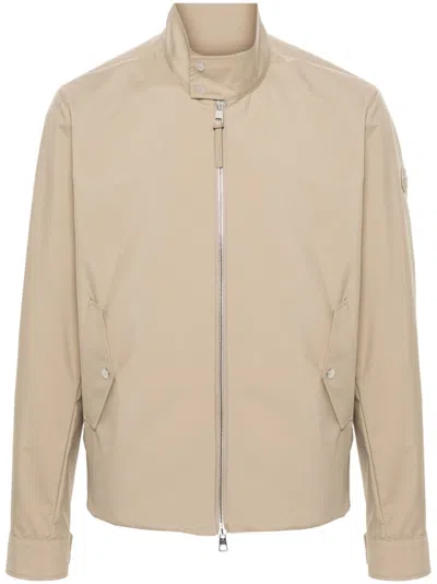 Moncler Chaberton Stand-collar Shell Jacket In Beige