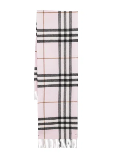 Burberry Check-pattern Cashmere Scarf In Pink