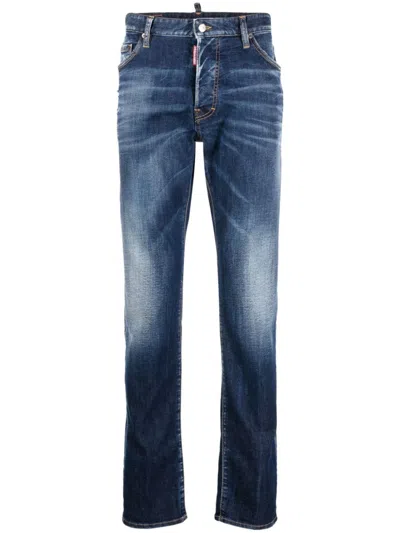 Dsquared2 Cool Guy Distressed Skinny Jeans In Navy Blue