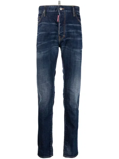 Dsquared2 Cool Guy Mid-rise Slim-leg Jeans In Navy Blue