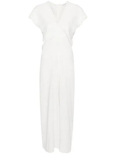 P.a.r.o.s.h Draped Cady Maxi Dress In Testa Di Moro