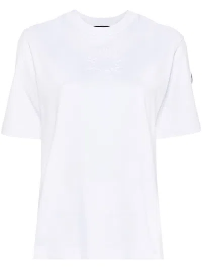 Moncler Embossed-logo Cotton T-shirt In White