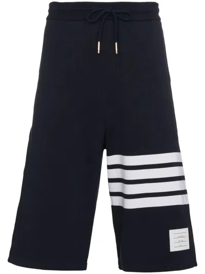 Thom Browne Engineered 4-bar Jersey Track Shorts In Navy