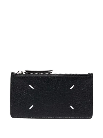 Maison Margiela Four-stitch Faux-leather Wallet In Midnight Blue