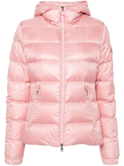 Moncler Gles Hooded Puffer Jacket In Light Pink