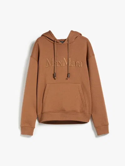 Max Mara S Jersey Sweatshirt With Embroidery In Camel