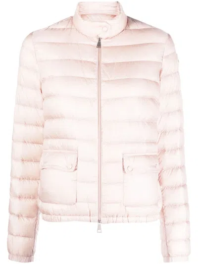 Moncler Lans Nylon Down Jacket In Light Pink