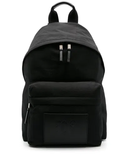 Palm Angels Logo-debossed Zipped Backpack In Black Grey