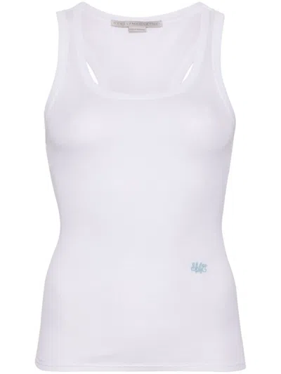 Stella Mccartney Logo-embroidered Tank Top In Pure White