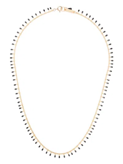 Isabel Marant Logo-plaque Bead-chain Necklace In Gold