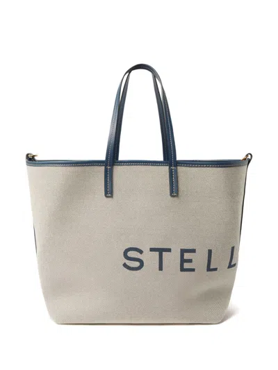 Stella Mccartney Logo-print Cotton Tote Bag In Ecru