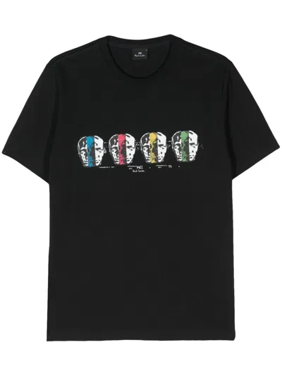 Paul Smith Logo-print Organic Cotton T-shirt In Black