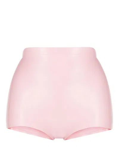 Maison Margiela Latex High-waist Briefs In Pink