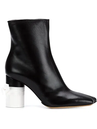 Maison Margiela Leather Boot Black/white In Black White