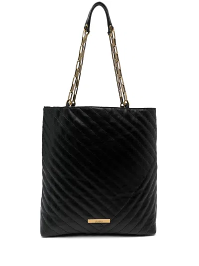 Isabel Marant Matelassé-effect Leather Tote Bag In Black,gold