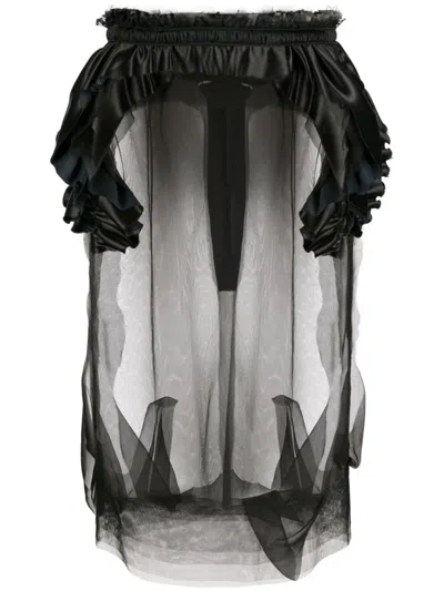 Maison Margiela Mison Margiela Silk Chiffon Sheer Skirt In Black