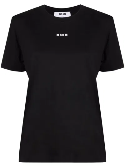 Msgm Logo-print Short-sleeved T-shirt In Black