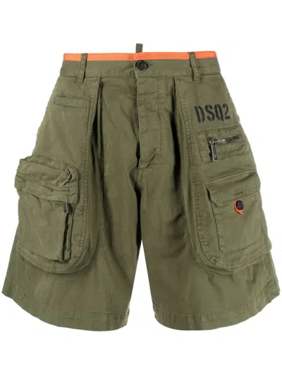 Dsquared2 Multiple-pockets Cargo Shorts In Green