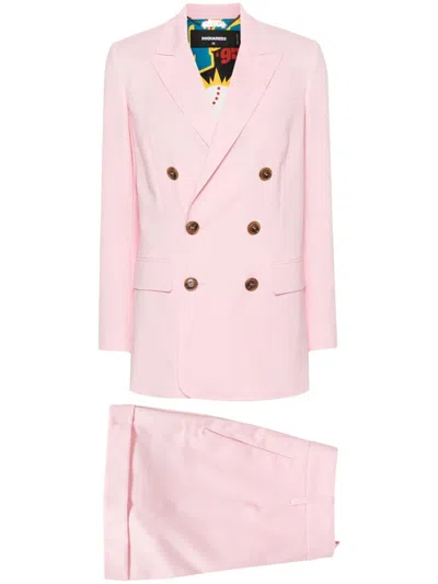 Dsquared2 New York D.b. Short Suit In Pink
