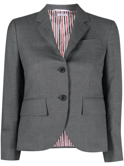Thom Browne Notched-lapel Single-breasted Blazer In Grey