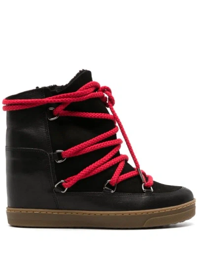 Isabel Marant Nowles Suede Ankle Boots In Black