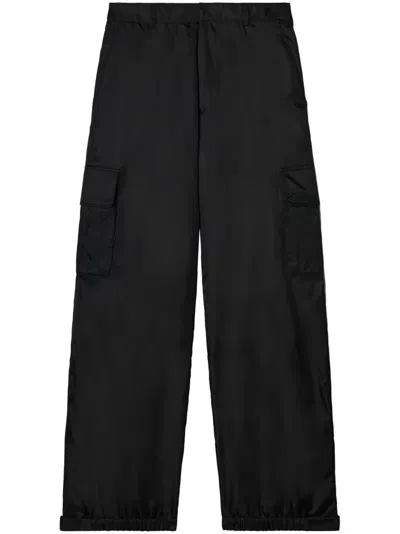 Off-white Off White Mid-rise Cargo Trousers In Black