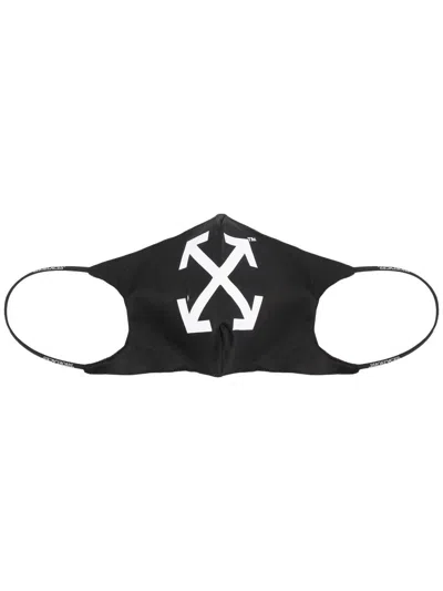 Off-white Arrow Printed Face Mask In Black